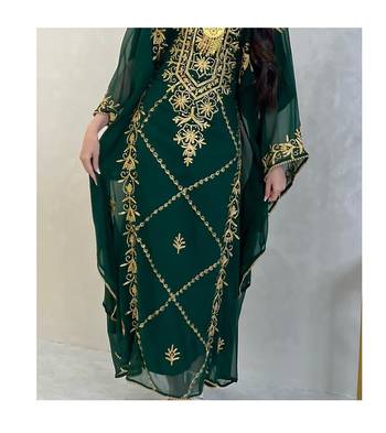 Emerald Green Reception Kaftan for Women 3