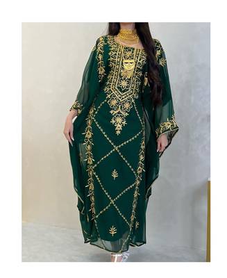 Emerald Green Reception Kaftan for Women 4