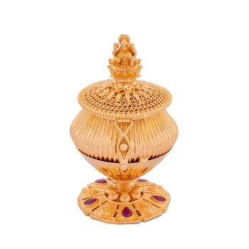 Golden Kumkum Dabbi with Laxmi idol one gram gold 3