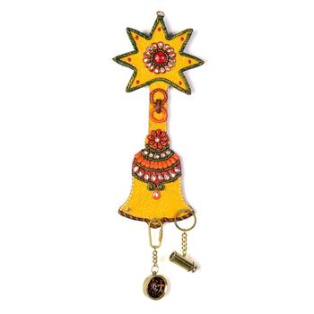 Wooden Kundan Meenakari Aarty Bell Key Stand Diwali Special Gift 325 3