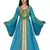Cyan & white color Handmade Moroccan Kaftan with hijab
