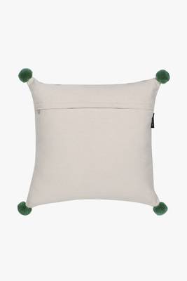 Mezposh natural & sage  striped cotton acrylic jacquard cushion cover (16"x16") 3