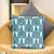 Mezposh teal green & white scallop embellished cotton acrylic jacquard cushion cover (16"x16")