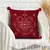 Mezposh cherry red & cream snowflake pattern polyvelvet cushion cover (16"x16")