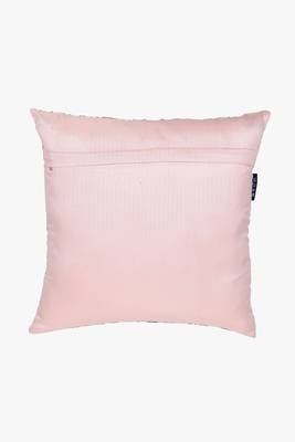 Mezposh cream & multi floral embroidered faux silk cushion cover (16"x16") 3