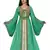 Sea-Green & white color Handmade Moroccan Kaftan with hijab