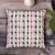 Mezposh cream & multi self design cotton acrylic jacquard cushion cover (16"x16")