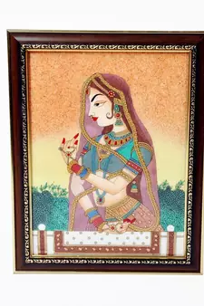 Waiting Princess Bani Thani Gemstone Painting Deepawali Special Gift 340