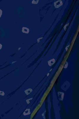 Women's navy blue color bandhani chiffon saree with blouse 4