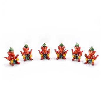 Lord Ganesha Playing Music Handicraft Wooden Set Diwali Gift 365 1
