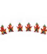 Lord Ganesha Playing Music Handicraft Wooden Set Diwali Gift 365