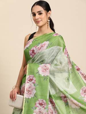 Floral Printed Cotton Silk Saree 1
