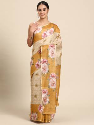 Floral Printed Cotton Silk Saree 2