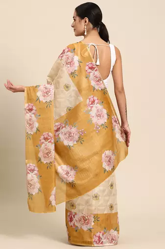 Floral Printed Cotton Silk Saree