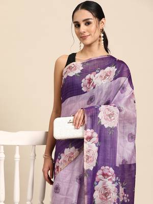 Floral Printed Cotton Silk Saree 1