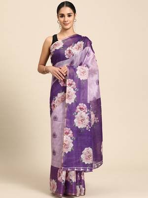 Floral Printed Cotton Silk Saree 2