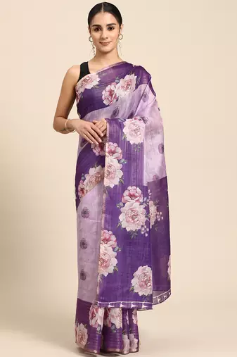 Floral Printed Cotton Silk Saree