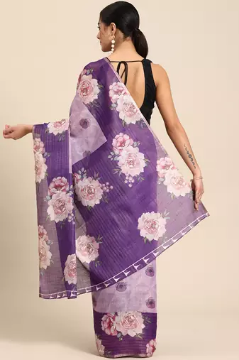 Floral Printed Cotton Silk Saree