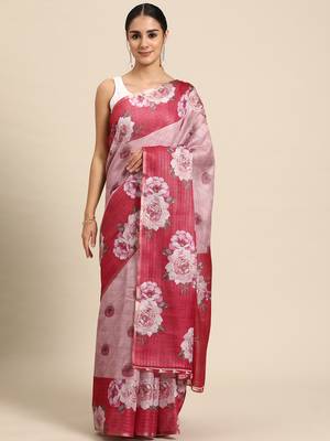 Floral Printed Cotton Silk Saree 2