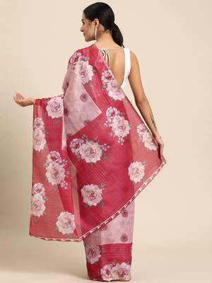 Floral Printed Cotton Silk Saree 3