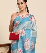 Floral Printed Cotton Silk Saree