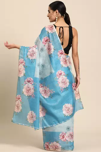 Floral Printed Cotton Silk Saree