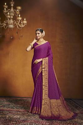 Wine Color Chiffon Saree 2