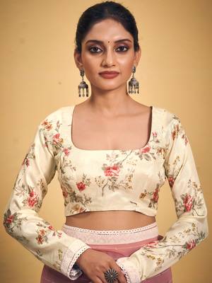 Brown Georgette Party Wear Saree With Unstitched Blouse Piece 3