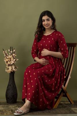 Women maternity feeding zip kurta 3