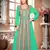Sea-Green color Handmade Moroccan Kaftan with hijjab