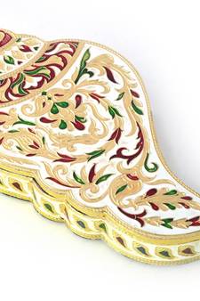 Handcraftd Shankh Shape Gold Minakari Dryfruit Box Diwali Special Gift 421
