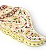 Handcraftd Shankh Shape Gold Minakari Dryfruit Box Diwali Special Gift 421