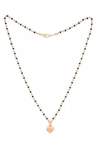 Black beads mangalsutra SHORT with single vati one gram gold