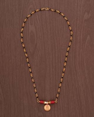 Black beads brahmamudi SHORT mangalsutra with Laxmi vati one gram gold 2
