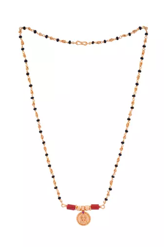 Black beads brahmamudi SHORT mangalsutra with Laxmi vati one gram gold