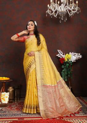 Katan Silk Blend Saree With Zari Weaving Design, Rich Pallu & Border.|Katan Silk| 2
