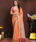 Katan Silk Blend Saree With Zari Weaving Design, Rich Pallu & Border.|Katan Silk|