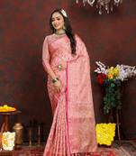 Katan Silk Blend Saree With Zari Weaving Design, Rich Pallu & Border.|Katan Silk|