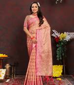 Katan Silk Blend Saree With Zari Weaving Design, Rich Pallu & Border.|Katan Silk|