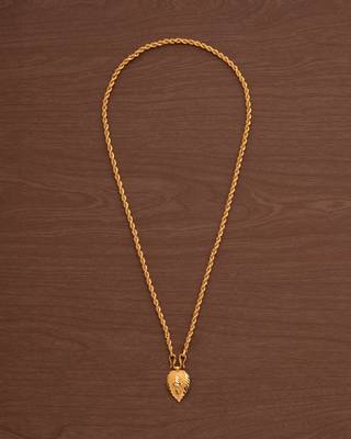 Golden rope chain mangalsutra medium length with Cross pendant one gram gold 2