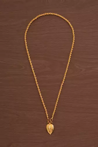 Golden rope chain mangalsutra medium length with Cross pendant one gram gold