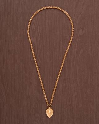 Golden mangalsutra Medium length with cross pendant one gram gold 2