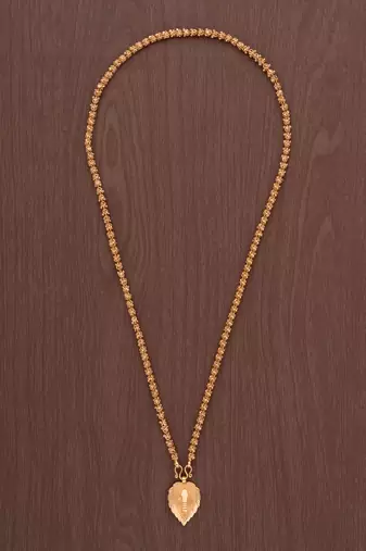 Golden mangalsutra Medium length with cross pendant one gram gold
