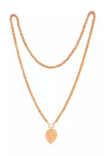 Golden mangalsutra Medium length with cross pendant one gram gold