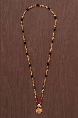 Golden and black beads Brahmamudi mangalsutra one gram gold 2