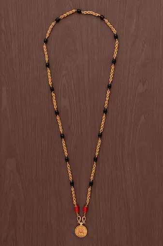 Golden and black beads Brahmamudi mangalsutra one gram gold