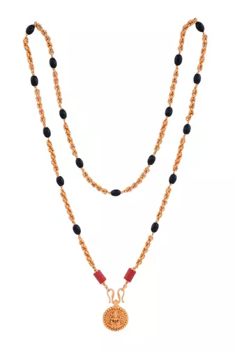 Golden and black beads Brahmamudi mangalsutra one gram gold