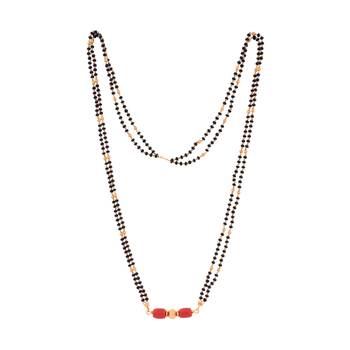 Black beads mangalsutra LONG with GSB tali one gram gold 3