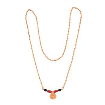 Golden mangalsutra LONG with big Laxmi coin vati one gram gold 4