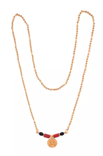 Golden mangalsutra LONG with big Laxmi coin vati one gram gold